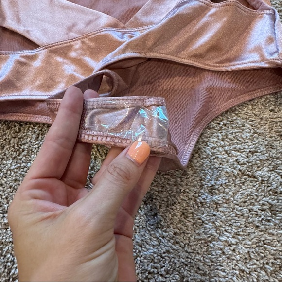 FREE PEOPLE Intimately NWT Oh She’s Strappy Satin Bodysuit, Pink Size M - Picture 5 of 6